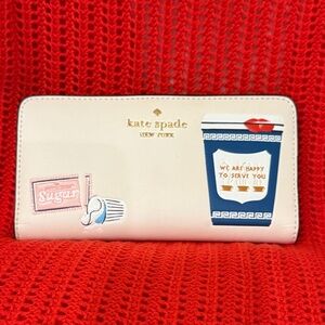Kate Spade coffee break slim wallet nwot
